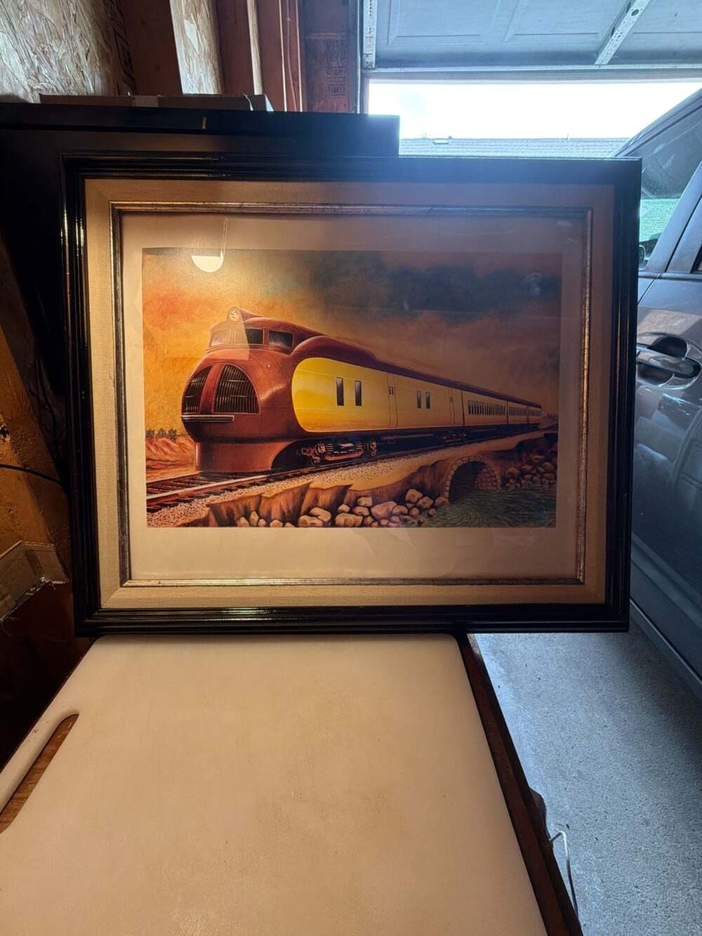 Vintage 1981 Gilbert Schmidt M-10000 Union Pacific Streamliner Train Framed Prin